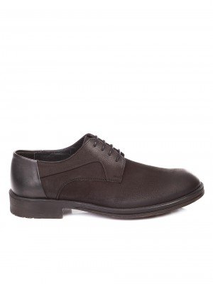 Мъжки обувки от естествена кожа и естествен набук 7AT-181140 black
