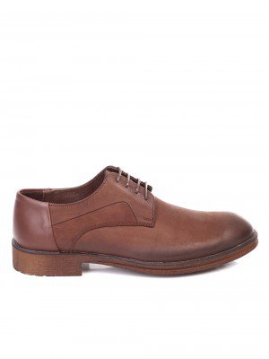 Мъжки обувки от естествена кожа и естествен набук 7AT-181140 brown