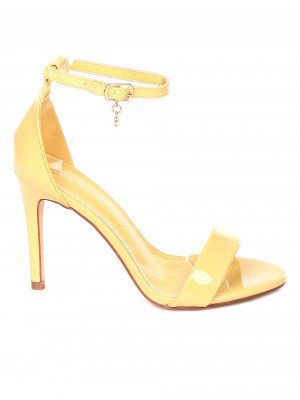 Елегантни дамски сандали на ток в жълто 4L-19154 yellow