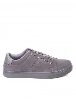 Ежедневни мъжки обувки от естествен велур 7N-19077 grey