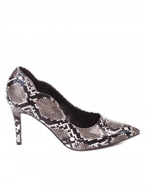Елегантни дамски обувки на ток в черно 3C-19539 black snake
