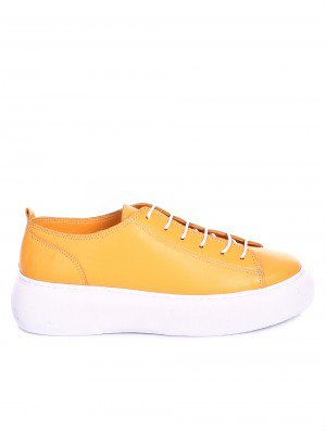 Ежедневни дамски обувки от естествена кожа 3AT-20464 yellow