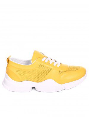 Ежедневни дамски обувки от естествена кожа 3AT-20473 yellow