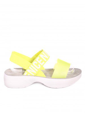 Ежедневни дамски сандали в жълто 4D-20414 neon yellow