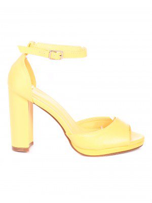 Елегантни дамски сандали на ток 4M-20093 yellow