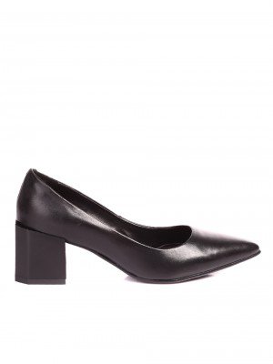 Елегантни дамски обувки на ток от естествена кожа 3AB-20591 black