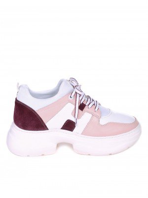 Ежедневни дамски обувки от естествена кожа 3AT-21314 pink
