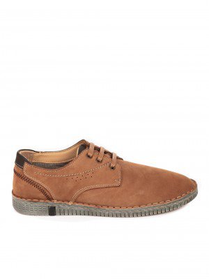 Ежедневни мъжки обувки от естествен набук 7W-21243 brown