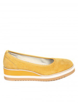 Ежедневни дамски обувки от естествен велур 3AF-21105 yellow