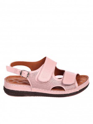 Ежедневни дамски сандали от естествена кожа 4AF-21172 pink