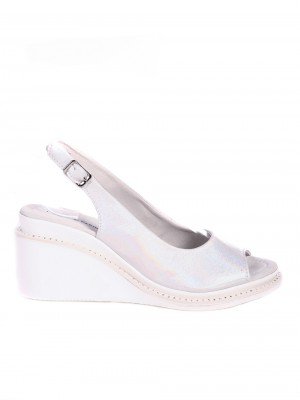 Ежедневни дамски сандали от естествена кожа 4AF-21101 silver