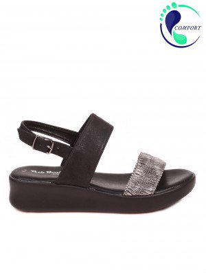 Ежедневни дамски комфортни сандали на платформа 4C-21134 black