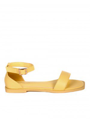 Ежедневни дамски равни сандали в жълто 4M-21067 yellow