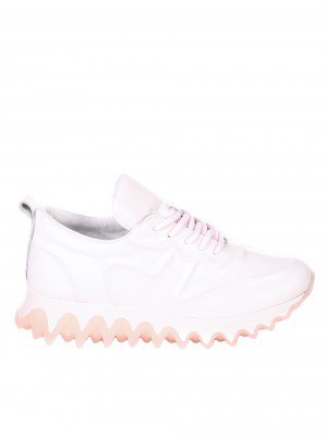Ежедневни дамски обувки от естествена кожа в бяло 3AT-21770 white