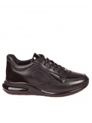 жедневни мъжки обувки от естествена кожа и естествен велур 7AT-21860 black