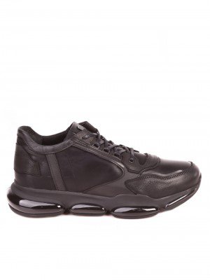 Мъжки обувки от естествена кожа и естествен набук 7AT-21861 black