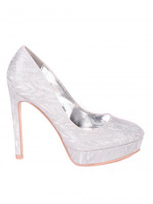 Елегантни дамски обувки на висок ток 3M-21726 silver