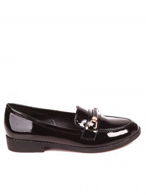Ежедневни дамски лачени обувки в черно 3M-21820 black