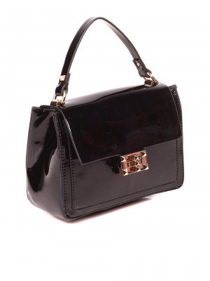 Елегантна дамска лачена чанта в черно 9Q-21676 black