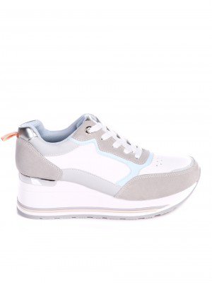 Ежедневни дамски обувки на платформа в бяло 3U-22024 grey