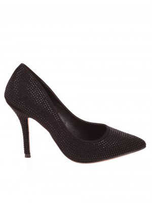 Елегантни дамски обувки с декоративни камъни 3M-22181 black
