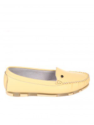 Ежедневни дамски обувки от естествена кожа в жълто 3AF-22104 yellow