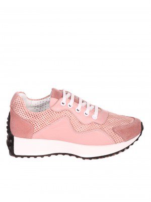 Ежедневни  дамски обувки от естествена кожа в розово 3AT-22311 pink