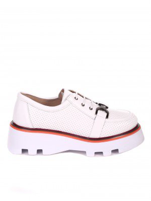 Ежедневни дамски обувки от естествена кожа в бяло 3AT-22314 white