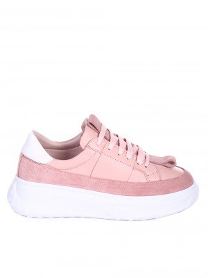 Ежедневни дамски обувки от естествена кожа в розово 3AT-22305 pink