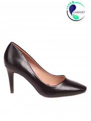 Елегантни дамски обувки на ток в черно 3R-22196 black