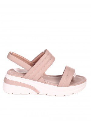 Ежедневни дамски сандали на платформа от естествена кожа 4AF-22186 pink