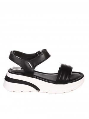 Ежедневни дамски сандали на платформа от естествена кожа 4AF-22187 black