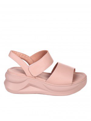 Ежедневни дамски сандали на платформа от естествена кожа 4AF-22188 pink