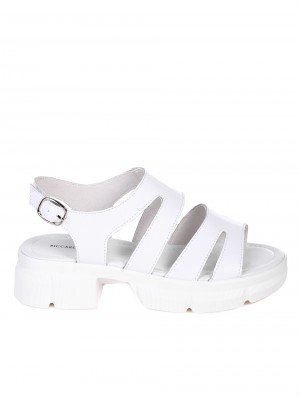 Ежедневни дамски сандали от естествена кожа 4AF-22150 white