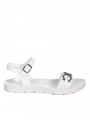 Ежедневни равни дамски сандали в бяло 4F-22219 white