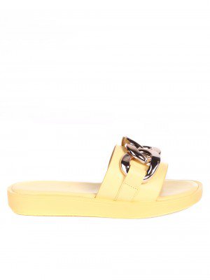 Ежедневни дамски комфортни чехли в жълто 5C-22161 yellow