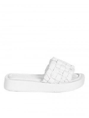 Ежедневни дамски комфортни чехли в бяло 5C-22162 white