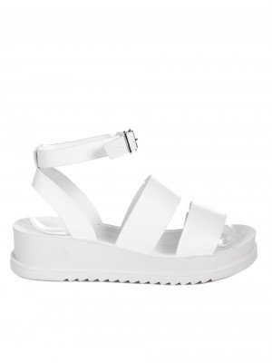 Ежедневни дамски сандали на платформа в бяло 4F-22228 white
