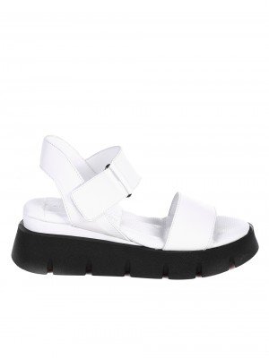 Ежедневни дамски сандали на платформа от естествена кожа 4AT-22345 white 