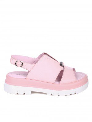 Ежедневни дамски сандали от естествена кожа 4AF-22151 pink
