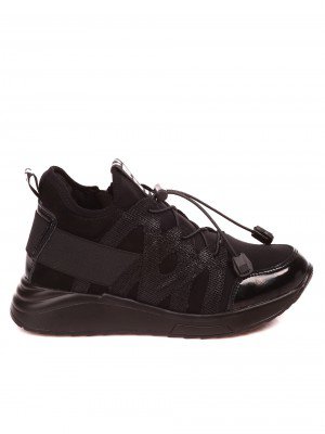 Ежедневни дамски обувки от естествена кожа в черно 3AF-22645 black