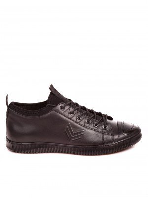 Ежедневни мъжки обувки от естествена кожа 7AT-22702 black