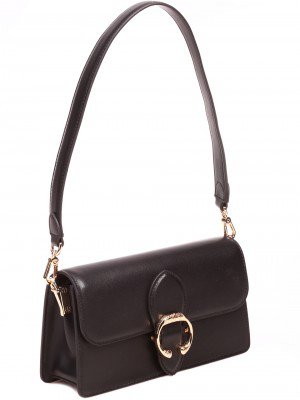 Елегантна дамска чанта в черно от естествена кожа P20421 black