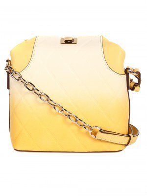Ежедневна дамска чанта в жълто от естествена кожа P20947 yellow