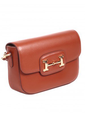 Елегантна малка дамска чанта от естествена кожа P20882 brown