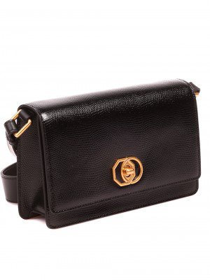 Елегантна дамска чанта в черно от естествена кожа P20478 black