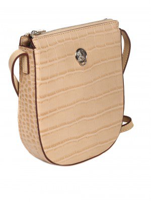 Ежедневна дамска чанта-тип портмоне от естествена кожа P20628 beige