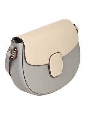 Елегантна дамска чанта в синьо от естествена кожа P20354 wht/blue