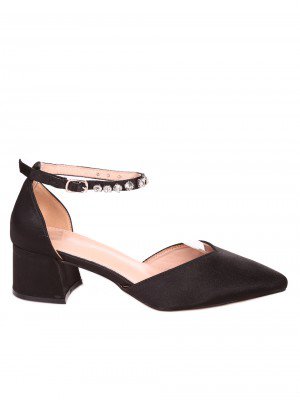 Елегантни дамски обувки на ток в черно 3M-23019 black