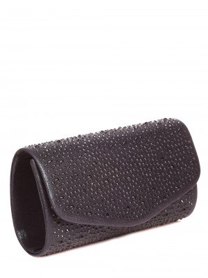Официална чанта-клъч с декоративни камъни 9AG-23222 black